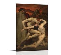 YJJECP Poster decorativo da parete con Dante e Virgil nell'inferno William Bouguereau, impermeabile, moderno, stampa per casa sul posto di lavoro, decorazione da parete, facile da installare, stile