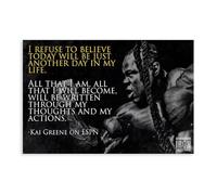 YJJGLZC Poster su tela con citazioni motivazionali di Bodybuilding, Kai Greene, decorazione per camera da letto, ufficio, camera da letto, regalo, dimensione: 40 x 60 cm
