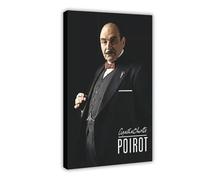 YJJGLZC Poster su tela di Agatha Christie Hercule Poirot, decorazione artistica da parete per soggiorno, camera da letto, 50 x 75 cm