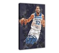 YJJGLZC Poster su tela di Karl Anthony Towns, decorazione artistica da parete per soggiorno, camera da letto, 20 x 30 cm