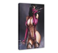 YJJGLZC Poster su tela, motivo: Mortal Kombat Mileena, decorazione per camera da letto, ufficio, camera da letto, regalo, 40 x 60 cm