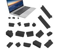 Yjkedfh antipolvere USB C, copertura antipolvere USB C | Copertura antipolvere per porta laptop,16 pezzi Coperture per tappi antipolvere, Tappi antipolvere per porta computer in silicone morbido,