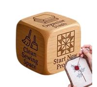 Yjkedfh Dado Decisioni Quilting - Dadi da Cucito in Legno Fattti a Mano | Strumento Creativo a 6 Facce con Incisioni per Cucito,Per Appassionati e Amanti della Quilting e del