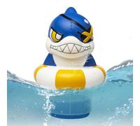 Yjkedfh Galleggiante per piscina con cloro | galleggiante di grande volume, a forma di squalo, per compresse da 8 cm può contenere 4 compresse, adatto per piscina spa, stagno