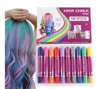 Yjkedfh Gesso per capelli | Set di gessetti per capelli con 10 colori - Set per trucco lavabile con matite da colorare, giocattolo divertente per ragazze e bambini