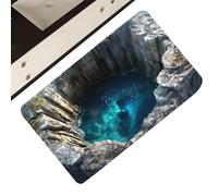 Yjkedfh Tappeto Illusione Ottica | Zerbino Antiscivolo con Effetto Voragine,Tappeto 3D Effetto Buco | Per Decorazioni Halloween Ingresso Interno Cucina Bagno