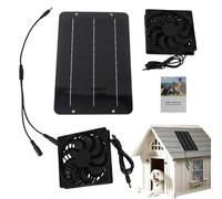Yjkedfh Ventilatore Elettrico Solare per Esterno,Ventilatore Doppio per Ventilazione Solare Esterno | Kit Silenzioso Leggero per Estrazione Aria da Escursionismo Picnic