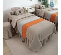 yjnhxns Set di Lenzuola per Lettino da Massaggio, 7 Pezzi, in Cotone e Lino di Lusso, per Salone di Bellezza, copriletto per Lettino da Massaggio Spa, copriletto Completo(B,190 * 80cm)