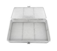 yjnhxns Vassoio per Strumenti Cestelli Perforati in Rete Vassoio per sterilizzazione Cestello per disinfezione di Attrezzature mediche con Coperchio in Acciaio Inossidabile(20 * 15 * 5cm)