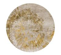 YJRBZ Contemporanea Grigio e Oro Rotonda Tappeto Rotondo Tappeto del Salotto Tavolino Blanket Camera Hanging Circolare Carrello Mat Chair Computer Cuscino (Size : Diameter 100cm)