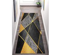 YJRBZ Tappeto Corridore Stretto, Grigio Giallo Black Passage Area Tappeti per Camera da Letto Scale da Cucina Scale da Cucina, 1m 1.5m 2m 2.5m 3m 4m 5m 6m Long Tappeto Runner (Size : 120x300cm)