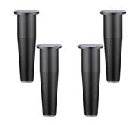 YJRZYQKXKL Gamba Tavolo Regolabili, 4 Affusolato Piedini per Mobili Nero Gambe per mobili Lega di Alluminio | Finitura Anodizzato | Altezza: 8-15cm Gambe per divani Piedini per tavoli-12cm/4.7"