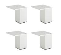 YJRZYQKXKL Gamba Tavolo Regolabili, 4 Quadrato Piedini per Mobili Argento Lega di Alluminio | Finitura Anodizzato Gambe per mobili Altezza: 3-40cm Gambe per Divani Piedini per Tavoli-5cm/2