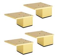 YJRZYQKXKL Gamba Tavolo Regolabili, 4 Quadrato Piedini per Mobili Oro Lega di Alluminio | Finitura Anodizzato Gambe per mobili Altezza: 3-40cm Gambe per Divani Piedini per Tavoli-3cm/1.2"