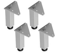 YJRZYQKXKL Piedini per Mobili Argento, 4 quadrate piede per mobile Regolabili Gambe per mobili Altezza: 6-50cm Gambe per divani Lega di Alluminio | Finitura Anodizzato | Gambe per tavolini-20cm/7.9"
