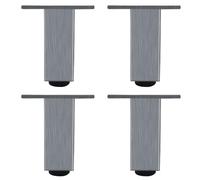 YJRZYQKXKL Piedini per Mobili Grigio, 4 Quadrato Piede per Mobile Regolabili Lega di Alluminio | Finitura Anodizzato Gambe per Mobili Altezza: 6-60cm Gambe per Divani-12cm/4.7"