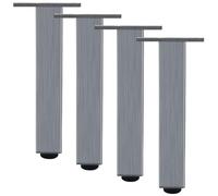 YJRZYQKXKL Piedini per Mobili Grigio, 4 Quadrato Piede per Mobile Regolabili Lega di Alluminio | Finitura Anodizzato Gambe per Mobili Altezza: 6-60cm Gambe per Divani-23cm/9.1"