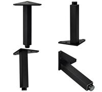 YJRZYQKXKL Piedini per Mobili Nero, 4 Quadrato Piede per Mobile Regolabili Lega di Alluminio | Finitura Anodizzato Gambe per Mobili Altezza: 6-30cm Gambe per Divani Gambe per Tavolini-18cm/7