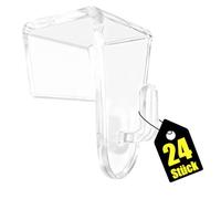 YJSDDNTY Gancio per finestra da appendere, gancio decorativo, gancio per porta, ideale per la decorazione della finestra, 20 x 35 mm (24 pezzi trasparenti)