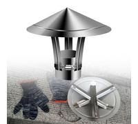 YJSGHRHL Cappello for Camino Rotondo in Acciaio Inox 201, Copertura Antipioggia for Camino con Parte Superiore conica, Cappuccio for Camino con Tubo della Stufa con Strisce Metalliche Regolabili(8cm)