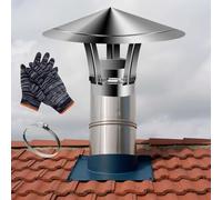 YJSGHRHL Cappuccio for Camino Antipioggia, Copertura for Camino di Scarico, Cappuccio for Camino, Tappo di sfiato Esterno, Copertura Regolabile for Tubo della Stufa, Acciaio Inossidabile 201(8cm)