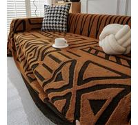 YJSZY Copridivano Grande 1/2/3/4 Posti,Linea Geometrica BohéMien Stile Telo,Coperta Per Divano,Copritutto Per Divano Arredamento Per La Casa,Copri Divano 3 Posti Con Braccioli (Chocolate,180x260cm)