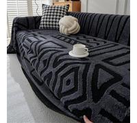 YJSZY Copridivano Grande 1/2/3/4 Posti,Linea Geometrica BohéMien Stile Telo,Coperta Per Divano,Copritutto Per Divano Arredamento Per La Casa,Copri Divano 3 Posti Con Braccioli (Dark Grey,180x260cm)