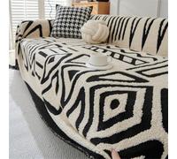 YJSZY Copridivano Grande 1/2/3/4 Posti,Linea Geometrica BohéMien Stile Telo,Coperta Per Divano,Copritutto Per Divano Arredamento Per La Casa,Copri Divano 3 Posti Con Braccioli (Beige,180x260cm)