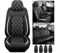 YJTYC 5 Pezzi Coprisedile per Auto Coprisedile Universale in Pelle PU Set per Hyundai Bayon 2021 2022 2023 2024 2025 2026, Auto Coprisedili per Auto in Pelle Impermeabile,D(White)