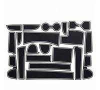 YJTYC Tappetini in Gomma per Auto per Hyundai IX35 2018, Tappetino Porta Accessori e Sottobicchieri Antiscivolo per Console Centrale,White