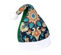 YJWANDL Cappello natalizio morbido e accogliente, con stampa floreale vintage mandala, cappello divertente per Natale, perfetto per eventi festivi e celebrazioni invernali