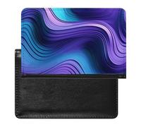 YJWANDL Custodia per passaporto, con stampa ondulata viola, porta passaporto, custodia per passaporto con tasche, stile, taglia unica, minimalista