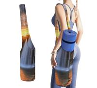 YJWANDL Organizer per tappetino da yoga, stampa cascata al tramonto, borsa per tappetino da yoga, borsa per tappetino da palestra, borsa portaoggetti in tela resistente