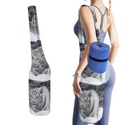 YJWANDL Organizer per tappetino da yoga, stampa tigre bianca sulla neve, borsa per tappetino da yoga, borsa da palestra in tela resistente