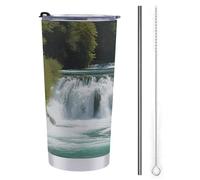 YJWANDL Tazza da caffè da viaggio, con stampa di cascate sul fiume Krka, tazza da viaggio isolata in acciaio inox, tazza da caffè da auto, tazza da tè da viaggio