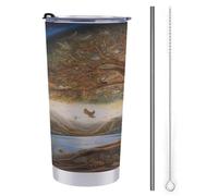 YJWANDL Tazza da caffè da viaggio, tazza da viaggio con stampa albero della vita, tazza da viaggio isolata in acciaio inox, tazza da caffè da auto, tazza da tè da viaggio