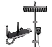 YJYAJIE Colonna Doccia con Miscelatore, Kit Doccia Con Soffione e Doccetta, Pistola a Spruzzo e Rubinetto per Vasca, 135cm Asta Doccia