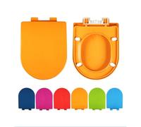 YJYJY Coperchio per WC a Forma di D con Chiusura Ammortizzata 360 mm x 470 mm colorato con sgancio rapido, Facile Installazione dall'alto, Cerniere Regolabili