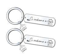 YJYJZX Portachiavi Casa Nuova, Idee Regalo San Valentino, Puzzle Diviso per Lui e Lei Fidanzati Incisione al Tuo Fianco Regalo Coppia (5)