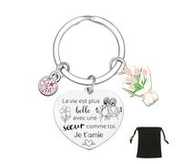 YJYJZX Regalo da donna, portachiavi regalo di compleanno, donna, regalo amicizia Tata sorella Collegue Marraine portachiavi, Sorella, L