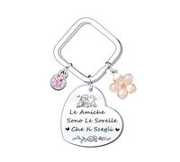 YJYJZX Regalo Sorelle Portachiavi,Regalo Amicizia Portachiavi,Regalo Sorella Compleanno,Regalo Amica Compleanno,Regali Migliore Amica, Regalo Laurea Sorella -Le Amiche Sono Le Sorelle Che ti Scegli