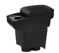 YJYWZH Compatible with Volkswagen Polo Braccioli Polo 9N 3 2002-2009 Bracciolo Auto Console Centrale Scatola Portaoggetti Cuoio Nero Supporto del Braccio con Portabevande