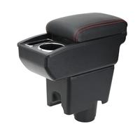 YJYWZH Compatible with VW UP Braccioli 2009-2020 Bracciolo Auto Console Centrale Scatola Portaoggetti Cuoio Nero Supporto del Braccio con Portabevande