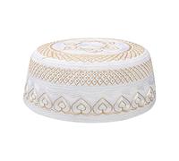 YJZQ Cappello da preghiera musulmana maschile cappello da uomo islam cappello da ricamo musulmano cappello da preghiera turco arabia tradizionale cappello testa cappello per gli uomini, giallo