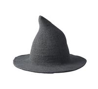 YJZQ Cappello donna modello strega cappello lavorato a maglia berretto pescatore bordo pieghevole berretto taglia unica per l'inverno Cosplay mago Halloween Natale