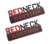 YK ZAOOER 2ST Redneck Edition Car Emblem Distintivo del Cromo 3D Sticker Adesivo Compatibile con Jeep F-150 F250 F350 Silverado RAM 1500 adattabili,Nero