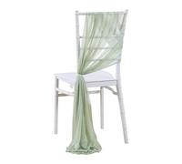YKAFADE 20 fiocchi per sedia, 20 x 275 cm, in chiffon, romantico, in tulle, per sedie, per matrimoni, feste, cerimonie, eventi, colore verde