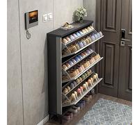 YKCITSQTR Armadietto di scarpe slim con 3 cassetti di ribaltamento per scarpa moderna con ripiani regolabili dal cubo di inclinazione (70 x 24 x 118 cm grigio)
