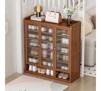 YKCITSQTR Armadio per lo stoccaggio scarpaggio corridoio sottile armadietto armadio snello linea sottile , mobile di stoccaggio di scarpe in legno marrone con porte di rattan a 7 armadie