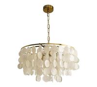 YKCITSQTR Costa Naturale Capiz Natural Seadelier lampadario Moderno gusci Rotondi a Sospensione Home Home idilliaca Azienda agricola Affermarsi Lampada per la Sala da Pranzo Living Kitchen Bathroom